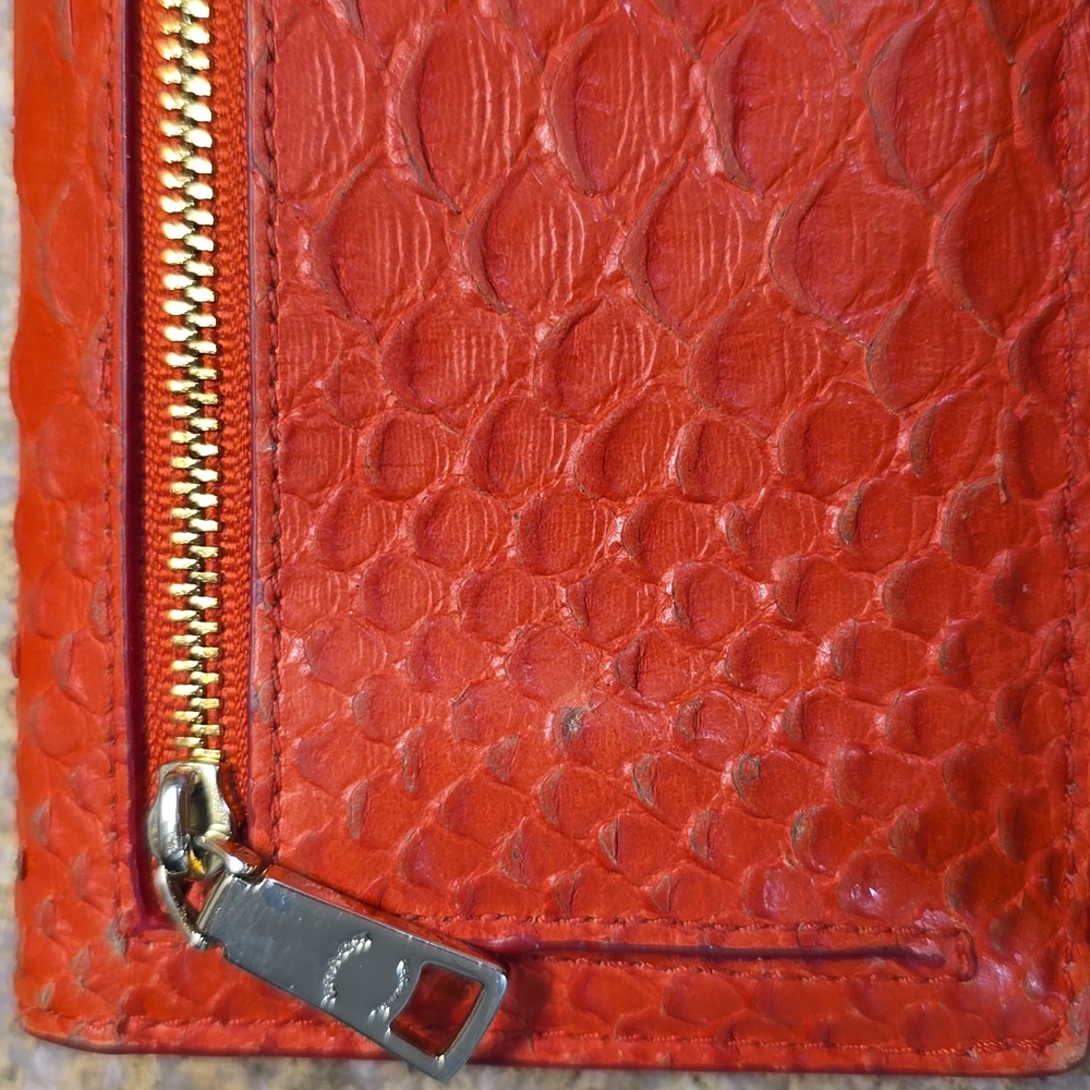 Coach Red Python Embossed Wallet - Picture 10 of 11